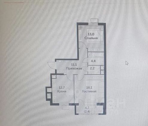 Продажа 2-комнатной квартиры 63,9 м², 14/16 этаж