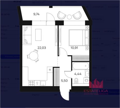 Продажа 1-комнатной квартиры 48 м², 4/20 этаж