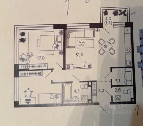 Продажа 2-комнатной квартиры 74,3 м², 8/28 этаж