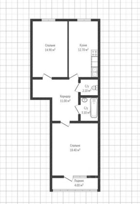 Продажа 2-комнатной квартиры 66 м², 1/4 этаж