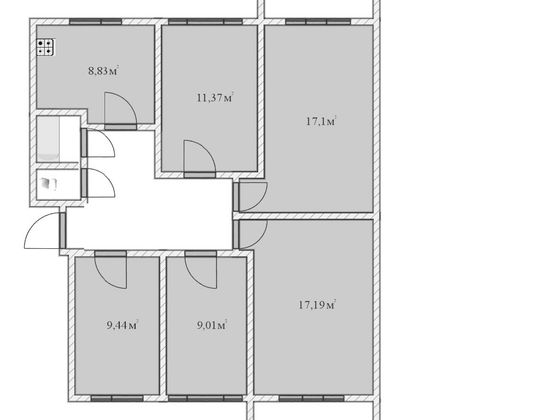 Продажа многокомнатной квартиры 86,9 м², 3/5 этаж