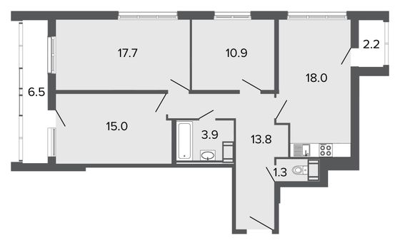 Продажа 4-комнатной квартиры 80,6 м², 16/24 этаж