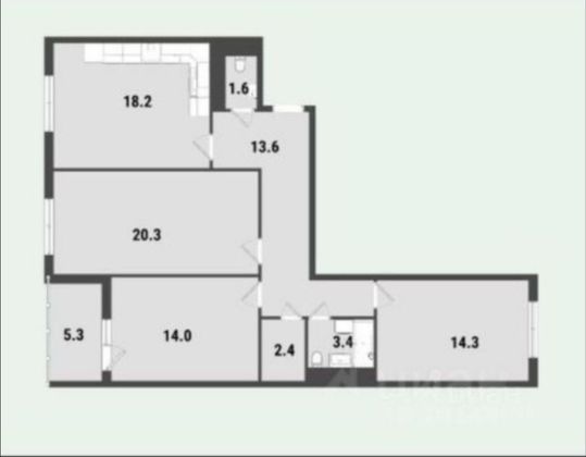 Продажа 3-комнатной квартиры 90,2 м², 6/24 этаж