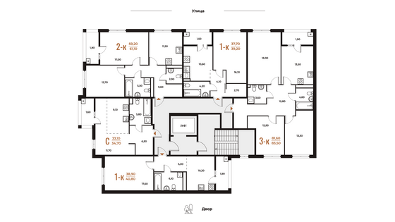 Продажа 1-комнатной квартиры 40,8 м², 2 этаж