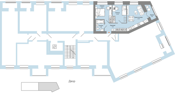 Продажа 3-комнатной квартиры 54 м², 2/8 этаж