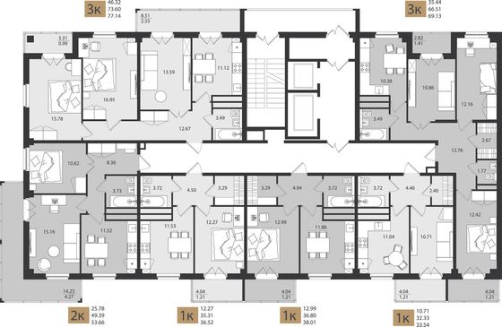 Продажа 3-комнатной квартиры 77,1 м², 16/16 этаж