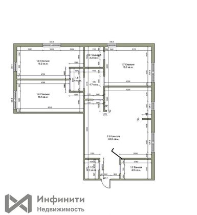 Продажа 3-комнатной квартиры 106 м², 3/3 этаж