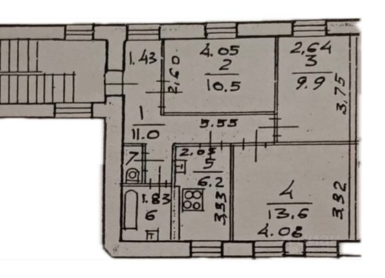 Продажа 3-комнатной квартиры 56 м², 6/6 этаж