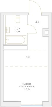 Продажа квартиры-студии 27 м², 5/23 этаж