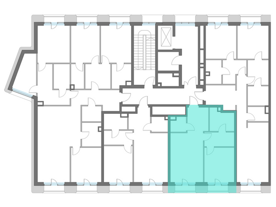 Продажа 1-комнатной квартиры 56,3 м², 2/7 этаж