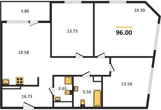 Продажа 3-комнатной квартиры 96 м², 7/20 этаж