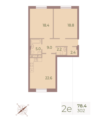 Продажа 2-комнатной квартиры 78 м², 9/9 этаж