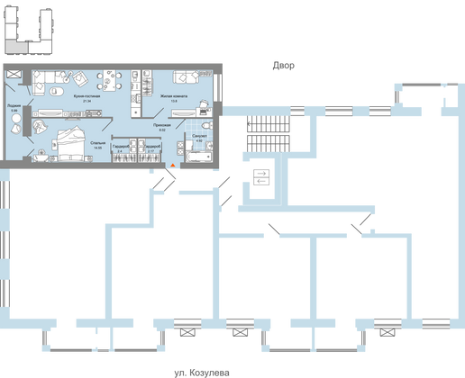 Продажа 3-комнатной квартиры 70 м², 6/6 этаж