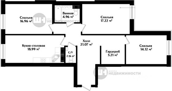 Продажа 2-комнатной квартиры 100,7 м², 2/9 этаж