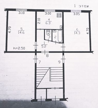 Продажа 2-комнатной квартиры 43,3 м², 1/2 этаж