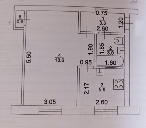 Продажа 1-комнатной квартиры 31,1 м², 1/3 этаж