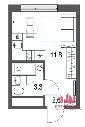 Продажа квартиры-студии 17,7 м², 6/25 этаж