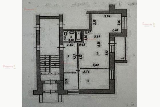 Продажа 3-комнатной квартиры 61,9 м², 1/6 этаж