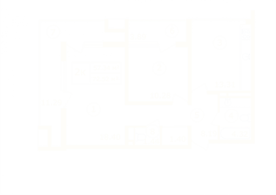 Продажа 2-комнатной квартиры 72,5 м², 2/7 этаж