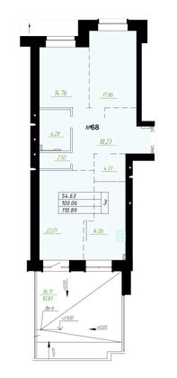 Продажа 3-комнатной квартиры 99,2 м², 2/9 этаж