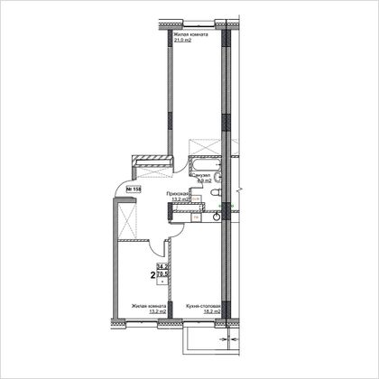 Продажа 2-комнатной квартиры 70,5 м², 4/24 этаж