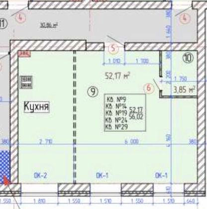 Продажа 2-комнатной квартиры 56 м², 4/7 этаж