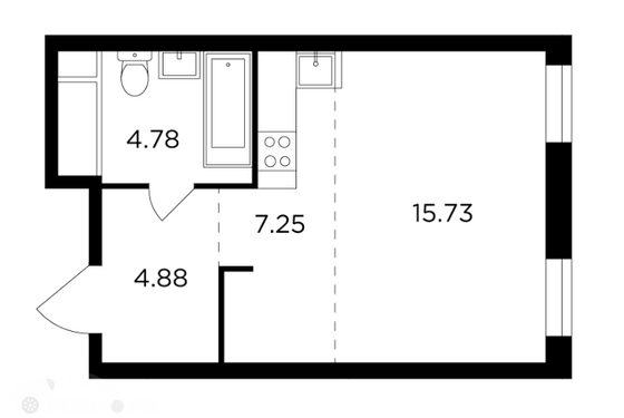 Продажа 1-комнатной квартиры 32,6 м², 19/28 этаж