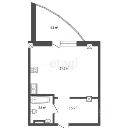 Продажа квартиры-студии 29,2 м², 7/16 этаж