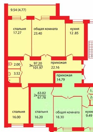 Аренда 3-комнатной квартиры 101 м², 10/10 этаж