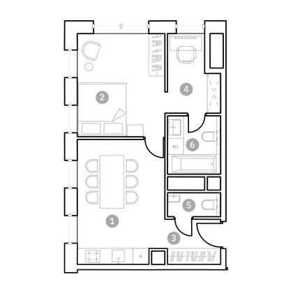 Продажа 2-комнатной квартиры 42,9 м², 16/20 этаж