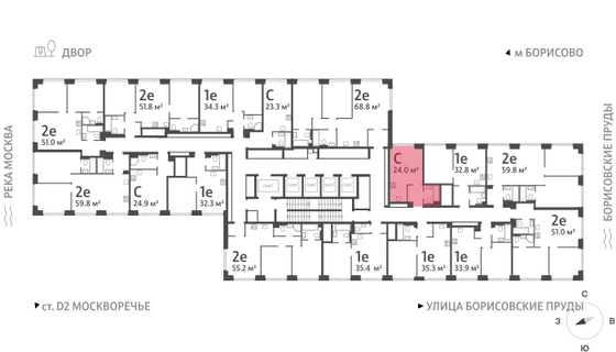 Продажа квартиры-студии 24 м², 19/52 этаж