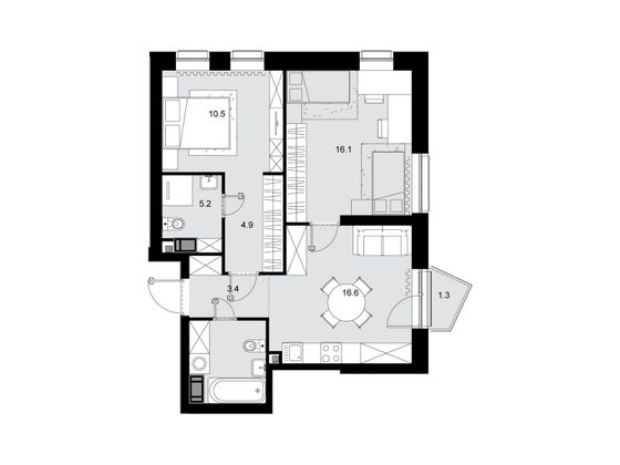 Продажа 2-комнатной квартиры 60,6 м², 21/28 этаж