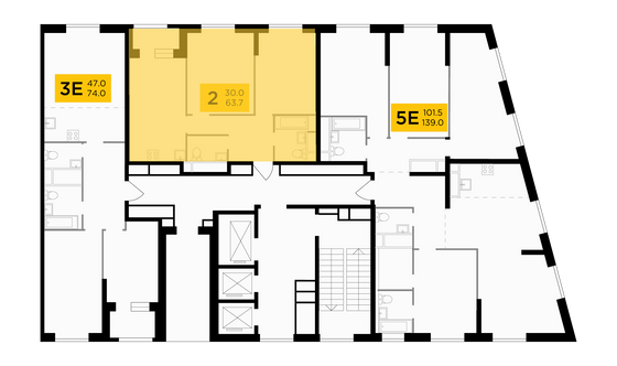 Продажа 2-комнатной квартиры 63,7 м², 30/30 этаж