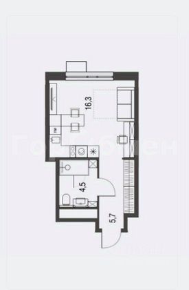 Продажа квартиры-студии 26,5 м², 6/25 этаж