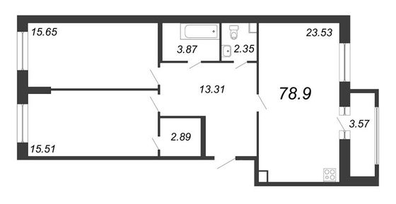 Продажа 3-комнатной квартиры 78,9 м², 2/12 этаж