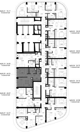 Продажа 1-комнатной квартиры 44,5 м², 6/49 этаж