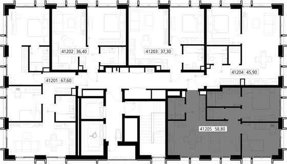 Продажа 2-комнатной квартиры 58,8 м², 12/15 этаж