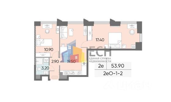 Продажа 2-комнатной квартиры 71,9 м², 6/34 этаж