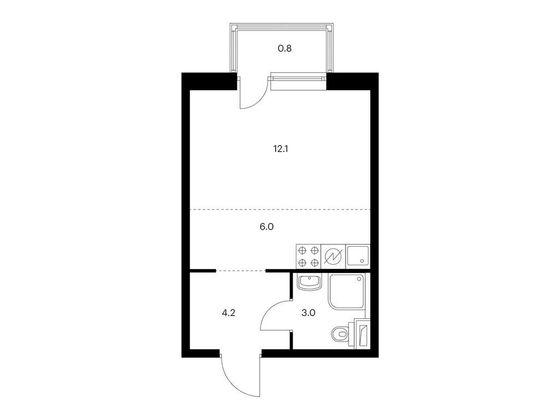 Продажа квартиры-студии 26,1 м², 2/13 этаж