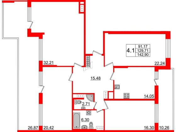 Продажа 4-комнатной квартиры 130,5 м², 9/9 этаж