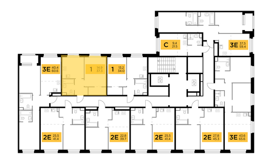 Продажа 1-комнатной квартиры 37,3 м², 5/23 этаж