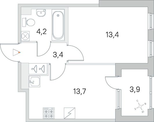Продажа 1-комнатной квартиры 36,7 м², 5/5 этаж
