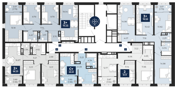 Продажа 3-комнатной квартиры 75,5 м², 14/23 этаж