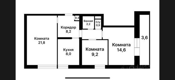 Продажа 3-комнатной квартиры 64,8 м², 3/16 этаж