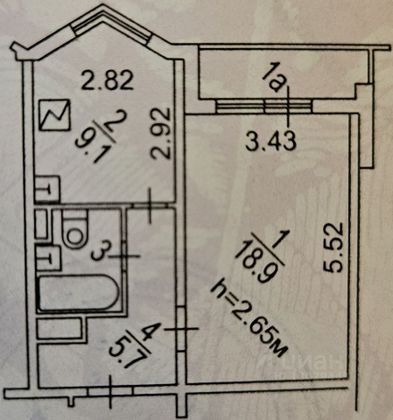 Продажа 1-комнатной квартиры 38,2 м², 3/17 этаж