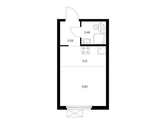Продажа квартиры-студии 20 м², 21/33 этаж