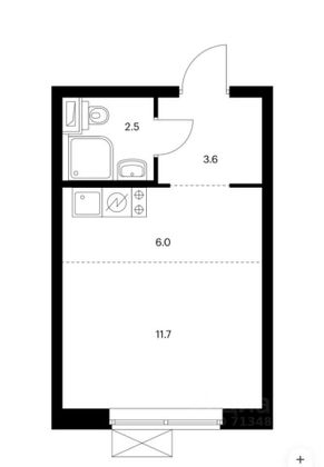 Продажа квартиры-студии 23 м², 32/33 этаж