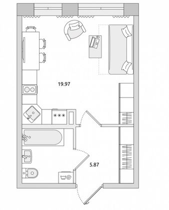 Продажа квартиры-студии 30,2 м², 3/4 этаж