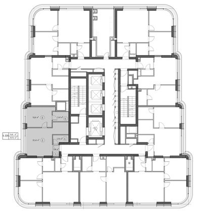 Продажа 1-комнатной квартиры 39,8 м², 36/53 этаж