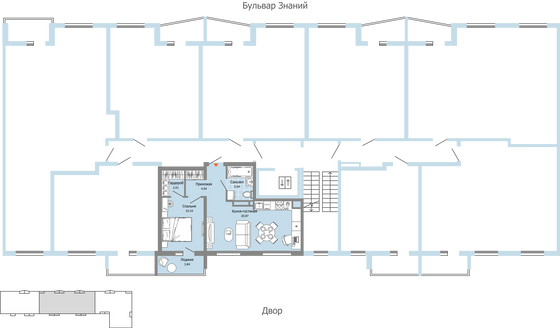 Продажа 2-комнатной квартиры 45 м², 6/9 этаж